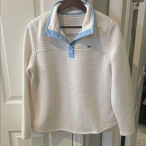Vineyard Vines Cream and Light Blue Pullover